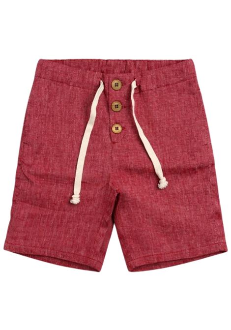 Bermuda neonato in cotone e lino ZHOE & TOBIAH | 7ZP0SEY3A/CEROSSO